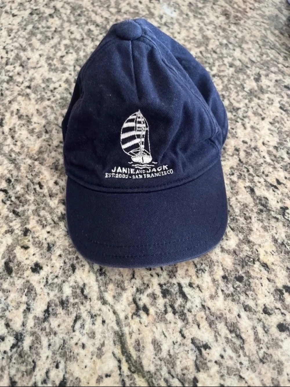 Janie and Jack Navy Embroidered Sailboat Baseball Hat